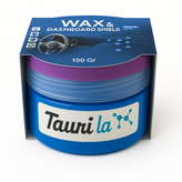 ظرف واکس و محافظ داشبورد ژلهای تانریلا، وزن 150 گرم، با بستهبندی مدرن و لیبل آبی و بنفش، مناسب عمدهفروشی و فروشگاههای لوکس لوازم خودرو